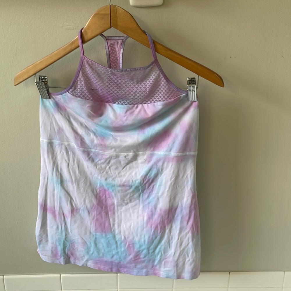 GapFit Mesh Accent Tie Dye Activewear Tank Sz M